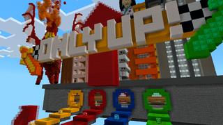 Screenshot of the Minecraft Bedrock Marketplace product ONLY UP! Lucky Block created by Team VoidFeather.