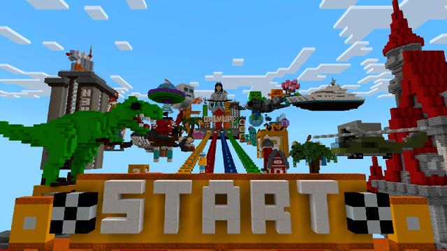 Screenshot of the Minecraft Bedrock Marketplace product ONLY UP! Lucky Block created by Team VoidFeather.
