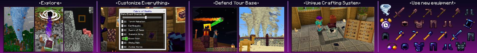 Panorama of the Minecraft Bedrock Marketplace product Random Events created by Team VoidFeather.