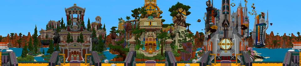 Panorama of the Minecraft Bedrock Marketplace product Time Shift Parkour created by Team VoidFeather.