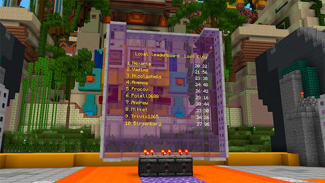Screenshot of the Minecraft Bedrock Marketplace product Time Shift Parkour created by Team VoidFeather.