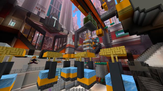 Screenshot of the Minecraft Bedrock Marketplace product Time Shift Parkour created by Team VoidFeather.
