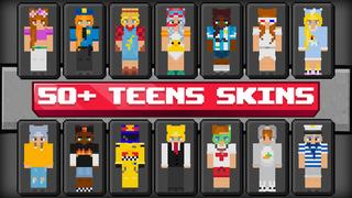 Thumbnail of the Minecraft Bedrock Marketplace product 50+ TEENS SKINS created by Teplight.