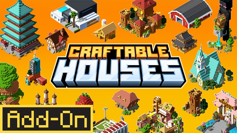 Thumbnail of the Minecraft Bedrock Marketplace product Craftable Houses Add-On created by Teplight.