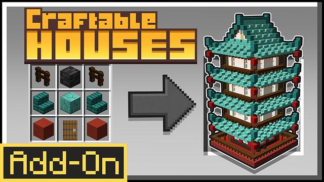 Thumbnail of the Minecraft Bedrock Marketplace product Craftable Houses Add-On created by Teplight.