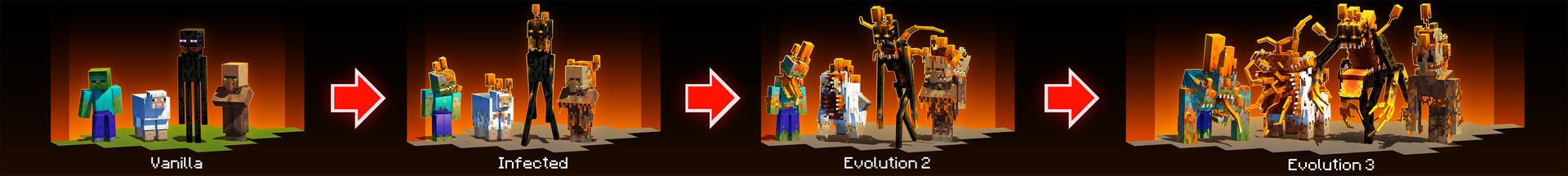 Panorama of the Minecraft Bedrock Marketplace product Fungus Infection Add-On created by Teplight.