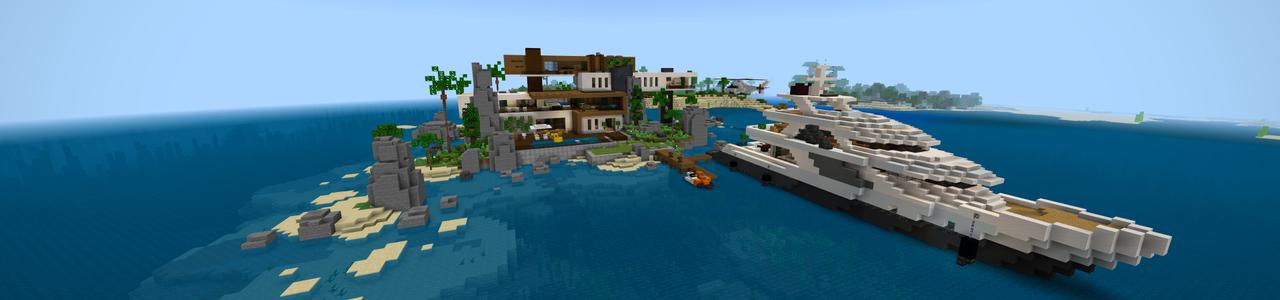 Panorama of the Minecraft Bedrock Marketplace product Millionaire House created by Teplight.