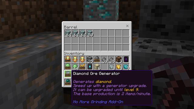 Screenshot of the Minecraft Bedrock Marketplace product No More Grind Add-On created by Teplight.
