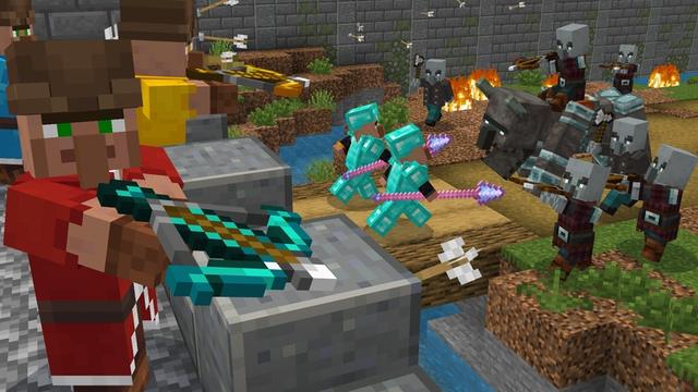 Screenshot of the Minecraft Bedrock Marketplace product RPG Villager Add-On created by Teplight.