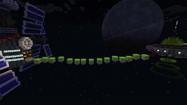 Screenshot of the Minecraft Bedrock Marketplace product SPACE PARKOUR created by Teplight.