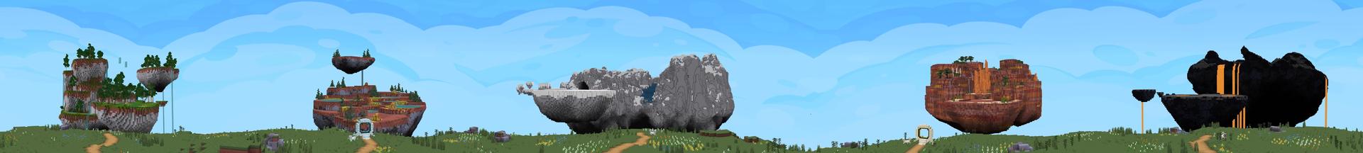 Panorama of the Minecraft Bedrock Marketplace product Axolotl Islands: Slime Machine created by Tetrascape.