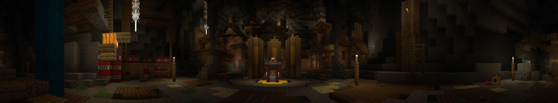 Panorama of the Minecraft Bedrock Marketplace product Cave City created by Tetrascape.