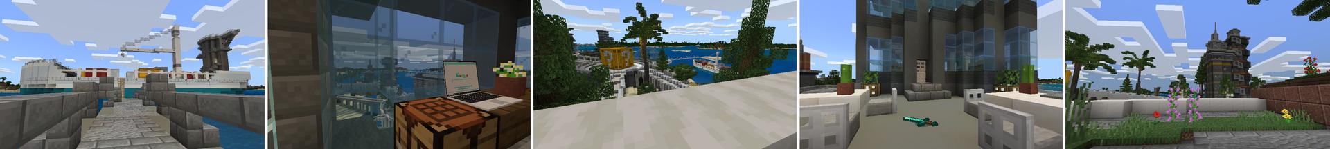 Panorama of the Minecraft Bedrock Marketplace product Lucky Block: City Survival created by Tetrascape.