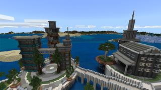 Screenshot of the Minecraft Bedrock Marketplace product Lucky Block: City Survival created by Tetrascape.