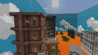 Screenshot of the Minecraft Bedrock Marketplace product Parkour City: Lava Rising created by Tetrascape.