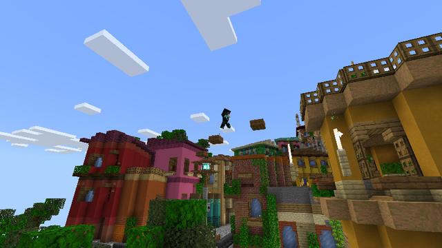 Screenshot of the Minecraft Bedrock Marketplace product Parkour City 2 created by Tetrascape.