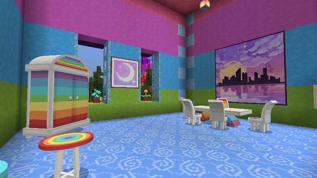 Screenshot of the Minecraft Bedrock Marketplace product Rainbow Mansion created by Tetrascape.