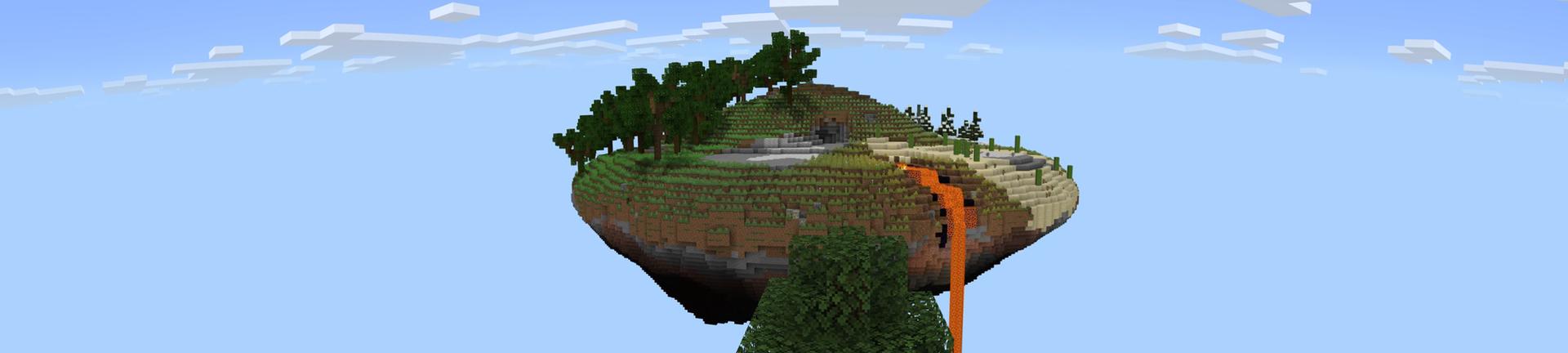 Panorama of the Minecraft Bedrock Marketplace product Skyblock Plus created by Tetrascape.