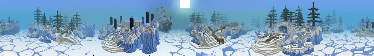Panorama of the Minecraft Bedrock Marketplace product 100 DAYS - Frozen Survival created by The Craft Stars.