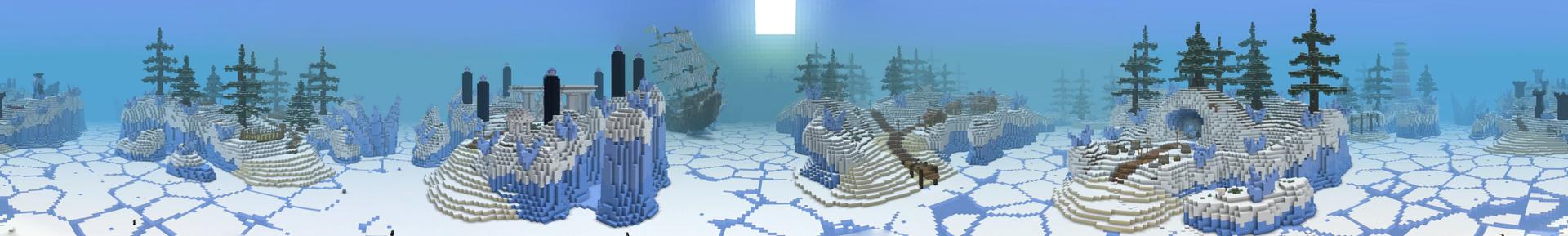 Panorama of the Minecraft Bedrock Marketplace product 100 DAYS - Frozen Survival created by The Craft Stars.