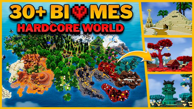 Thumbnail of the Minecraft Bedrock Marketplace product 30+ Biomes - Hardcore World created by The Craft Stars.