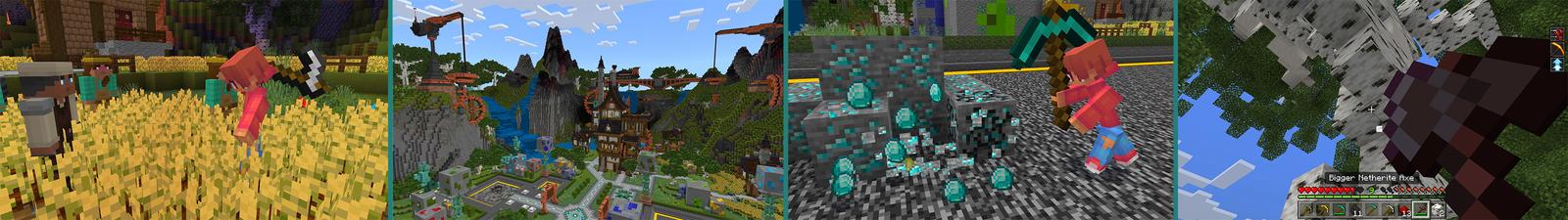 Panorama of the Minecraft Bedrock Marketplace product Bigger Tools created by The Craft Stars.
