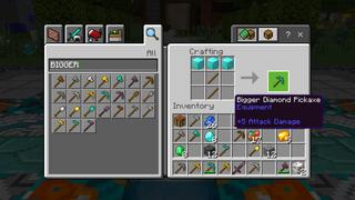 Screenshot of the Minecraft Bedrock Marketplace product Bigger Tools created by The Craft Stars.