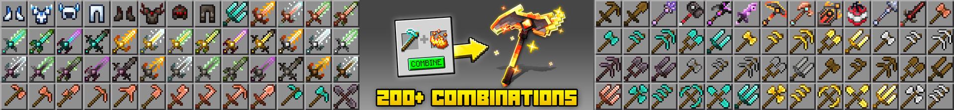 Panorama of the Minecraft Bedrock Marketplace product Combine Weapons Add-On created by The Craft Stars.