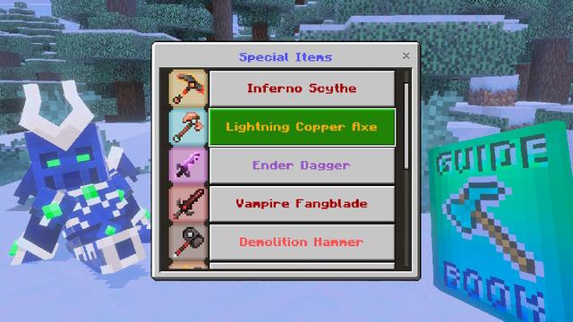 Screenshot of the Minecraft Bedrock Marketplace product Combine Weapons Add-On created by The Craft Stars.