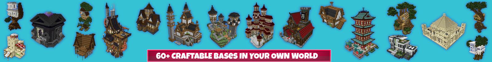 Panorama of the Minecraft Bedrock Marketplace product Craftable Bases created by The Craft Stars.