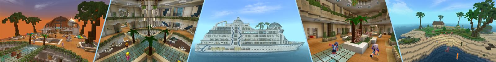 Panorama of the Minecraft Bedrock Marketplace product Cruise Ship created by The Craft Stars.