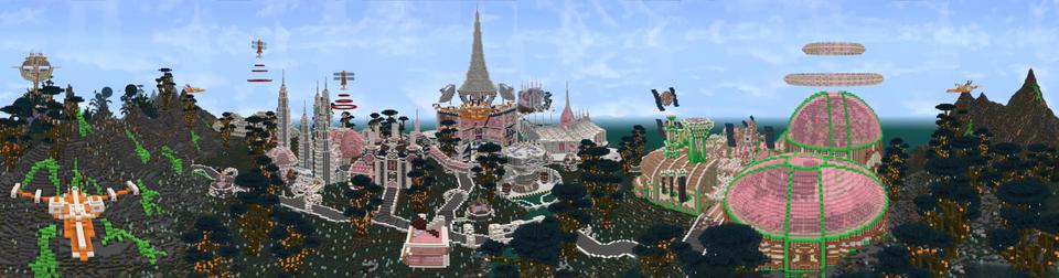 Panorama of the Minecraft Bedrock Marketplace product Cyber Craft - Texture Pack created by The Craft Stars.