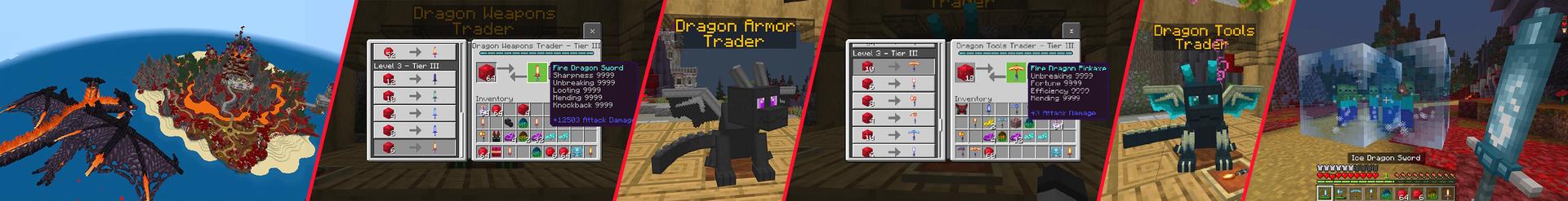 Panorama of the Minecraft Bedrock Marketplace product Dragon OP Traders created by The Craft Stars.