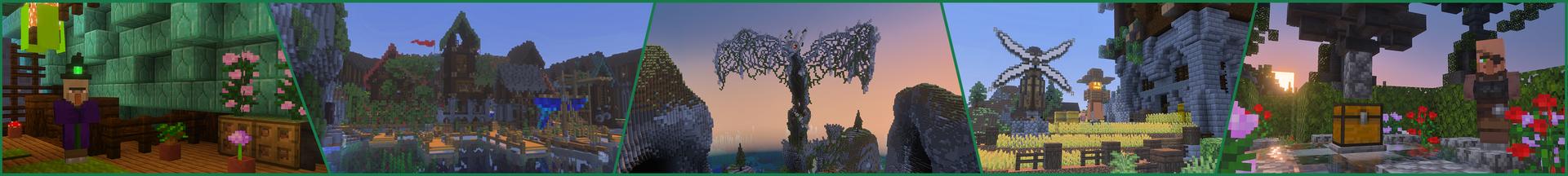 Panorama of the Minecraft Bedrock Marketplace product Dragon's Bay created by The Craft Stars.
