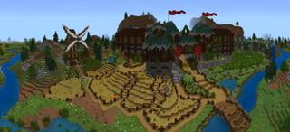 Panorama of the Minecraft Bedrock Marketplace product Dragon's Bay created by The Craft Stars.