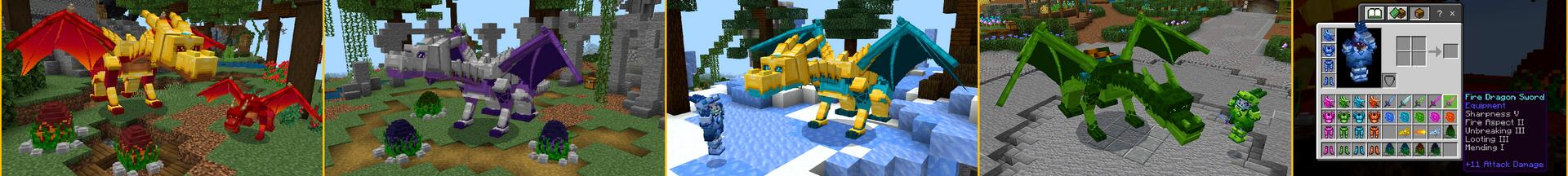 Panorama of the Minecraft Bedrock Marketplace product Epic Dragon Expansion+ created by The Craft Stars.