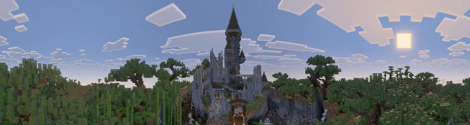 Panorama of the Minecraft Bedrock Marketplace product Forbidden Castle created by The Craft Stars.