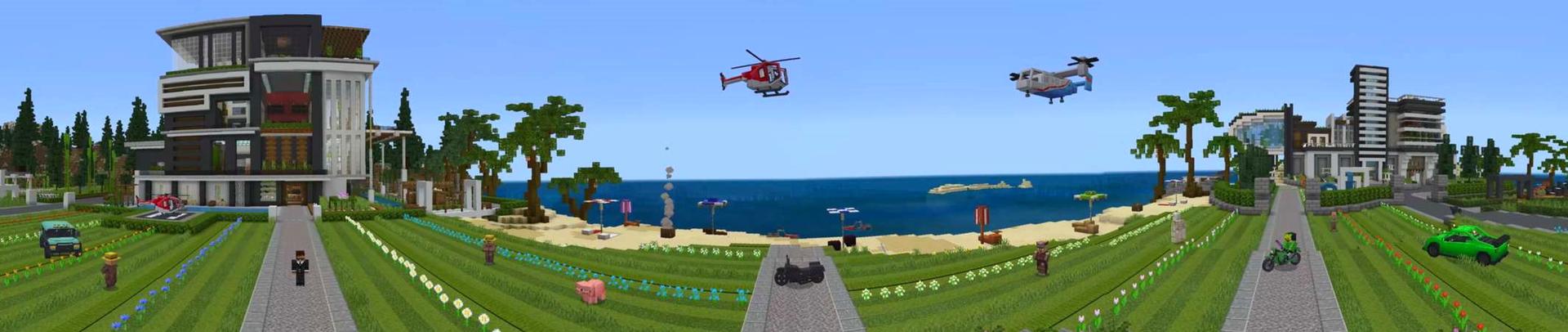 Panorama of the Minecraft Bedrock Marketplace product Hacker vs Server Admin created by The Craft Stars.