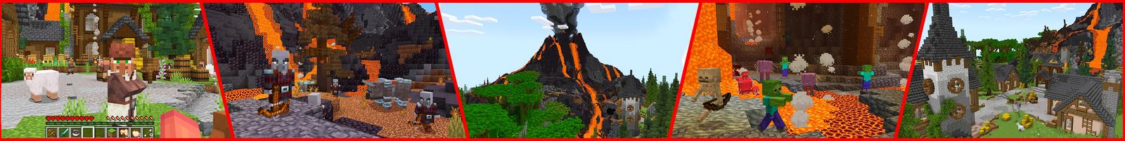 Panorama of the Minecraft Bedrock Marketplace product HARDCORE - VOLCANO ISLAND created by The Craft Stars.
