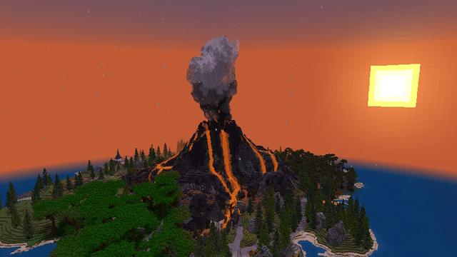 Screenshot of the Minecraft Bedrock Marketplace product HARDCORE - VOLCANO ISLAND created by The Craft Stars.
