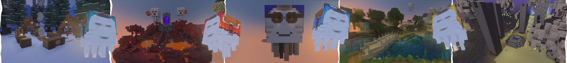Panorama of the Minecraft Bedrock Marketplace product How To Live In a Happy Ghast? created by The Craft Stars.