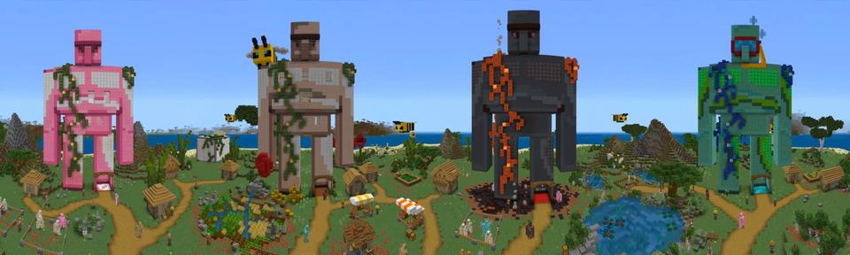 Panorama of the Minecraft Bedrock Marketplace product How to Live in an Iron Golem? created by The Craft Stars.