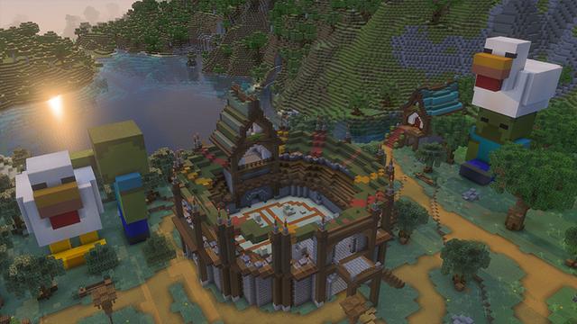 Screenshot of the Minecraft Bedrock Marketplace product How To Live In Chicken Jockey? created by The Craft Stars.