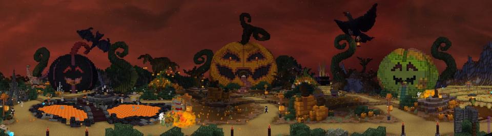Panorama of the Minecraft Bedrock Marketplace product How to Live Inside a Pumpkin? created by The Craft Stars.