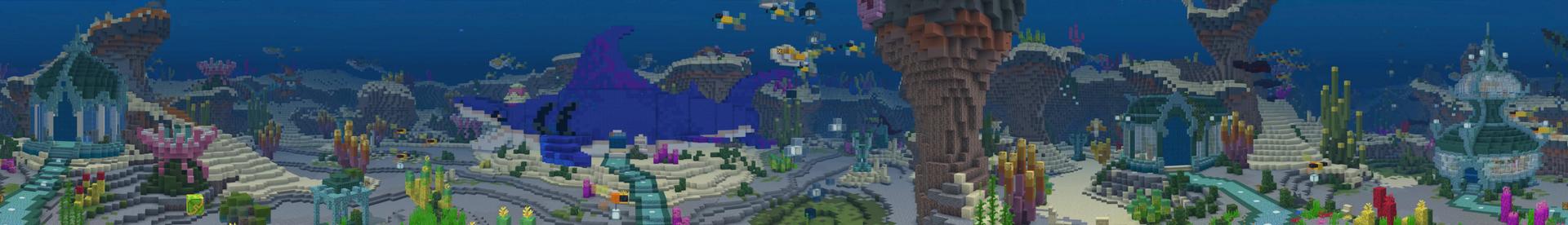 Panorama of the Minecraft Bedrock Marketplace product How to Live Inside a Shark? created by The Craft Stars.