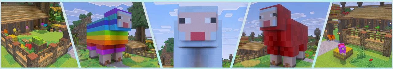 Panorama of the Minecraft Bedrock Marketplace product How to Live inside a Sheep? created by The Craft Stars.