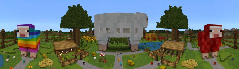Panorama of the Minecraft Bedrock Marketplace product How to Live inside a Sheep? created by The Craft Stars.