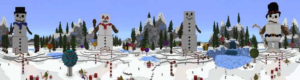 Panorama of the Minecraft Bedrock Marketplace product How to live inside a Snowman? created by The Craft Stars.