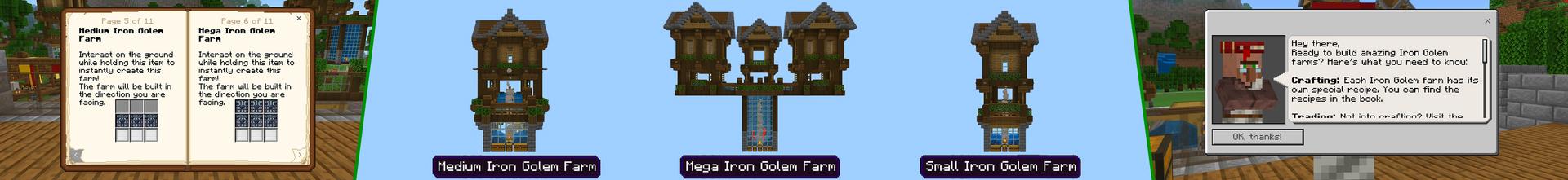 Panorama of the Minecraft Bedrock Marketplace product Iron Golem Farm created by The Craft Stars.