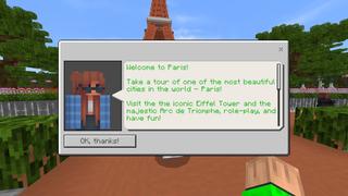 Screenshot of the Minecraft Bedrock Marketplace product Life in Paris created by The Craft Stars.